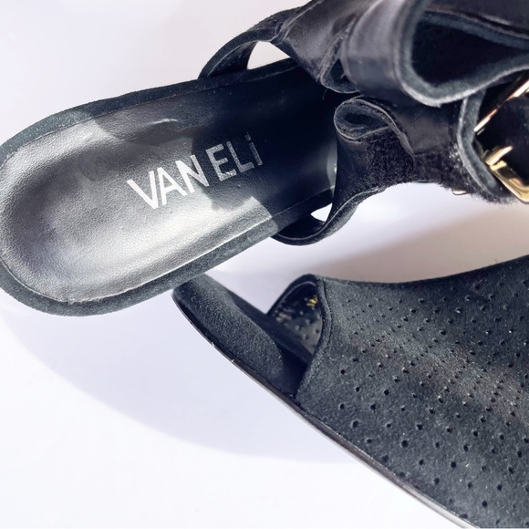 Vaneli Black Strappy Block Heels - Picture 6 of 9